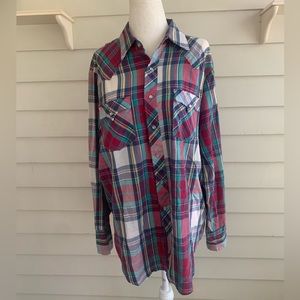 Youngbloods Authentic Western Plaid Pearl Snap Shirt